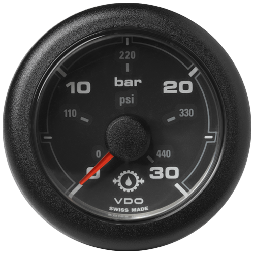 OL Transmission Oil Pressure 52mm 30bar/440psi Black