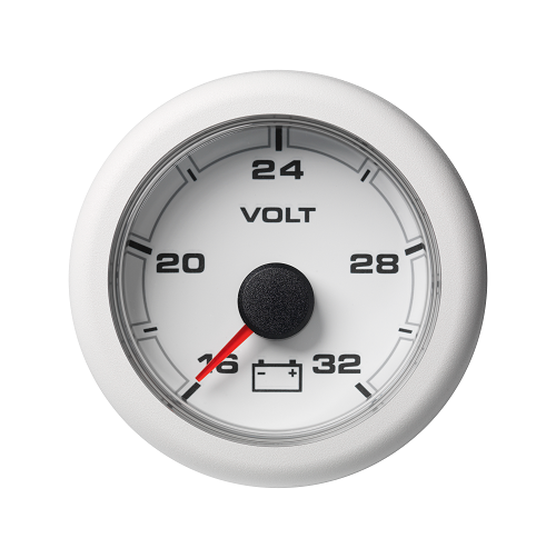 OL Voltmeter 52mm 16-32V White