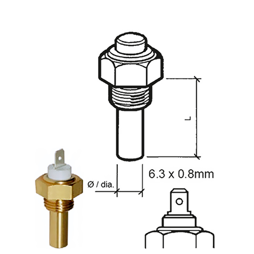 Temperature Sensor 120°C (Single-pole) 5/8" 18 UNF-3A