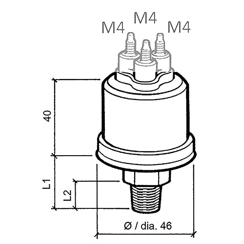 Pressure Sensor 5Bar/ 80Psi (Dual-pole) 1/8 - 27 nptf