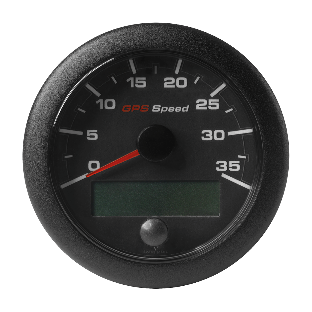 OL GPS Speedometer 85mm 35kn/kmh/mph Black