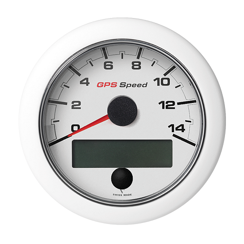 OL GPS Speedometer 85mm 14kn/kmh/mph White