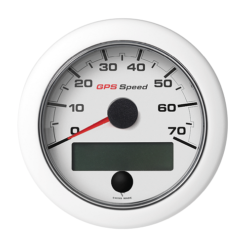 OL GPS Speedometer 85mm 70kn/kmh/mph White