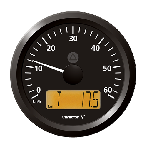 VL Speedometer 85mm 60km/h with LCD Black -tb