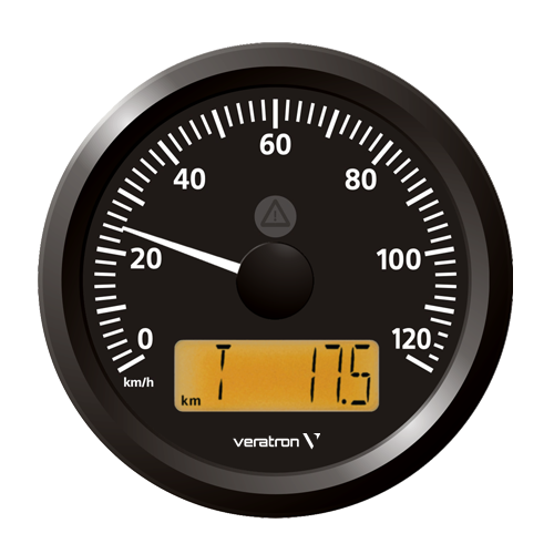 VL Speedometer 85mm 120km/h with LCD Black -tb