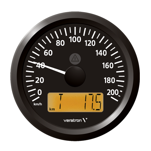VL Speedometer 85mm 200km/h with LCD Black -tb