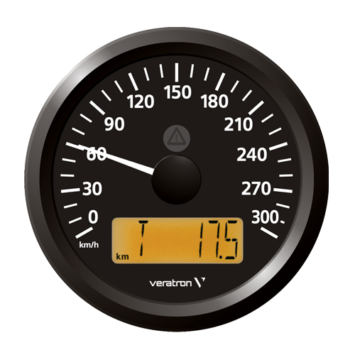 VL Speedometer 85mm 300km/h with LCD Black -tb