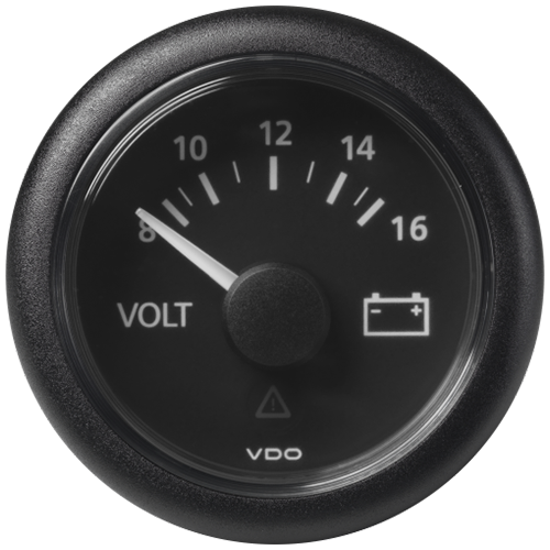 VL Voltmeter 52mm 8-16V Black