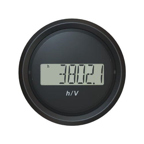 VL Engine Hour Counter + Voltmeter 52mm with LCD Black -tb